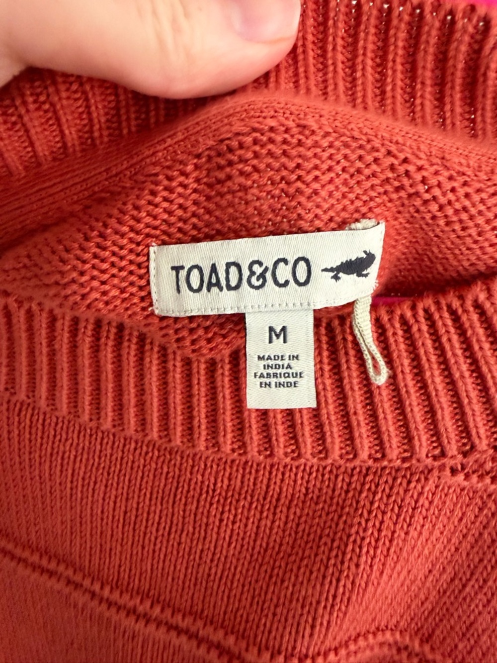 Toad&Co Burnt Orange Scoop Neck Knit Sweater - Picture 2 of 2